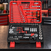 Socket Wrench, Ratchet & Hand Tool Set with Carry Case - 121 Piece 121pcs Multi-Purpose Socket, Ratchet, Spanner & Hand Tool Kit in Portable Storage Case