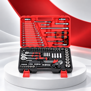 Socket Wrench, Ratchet & Hand Tool Set with Carry Case - 121 Piece