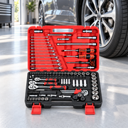 Socket Wrench, Ratchet & Hand Tool Set with Carry Case - 121 Piece